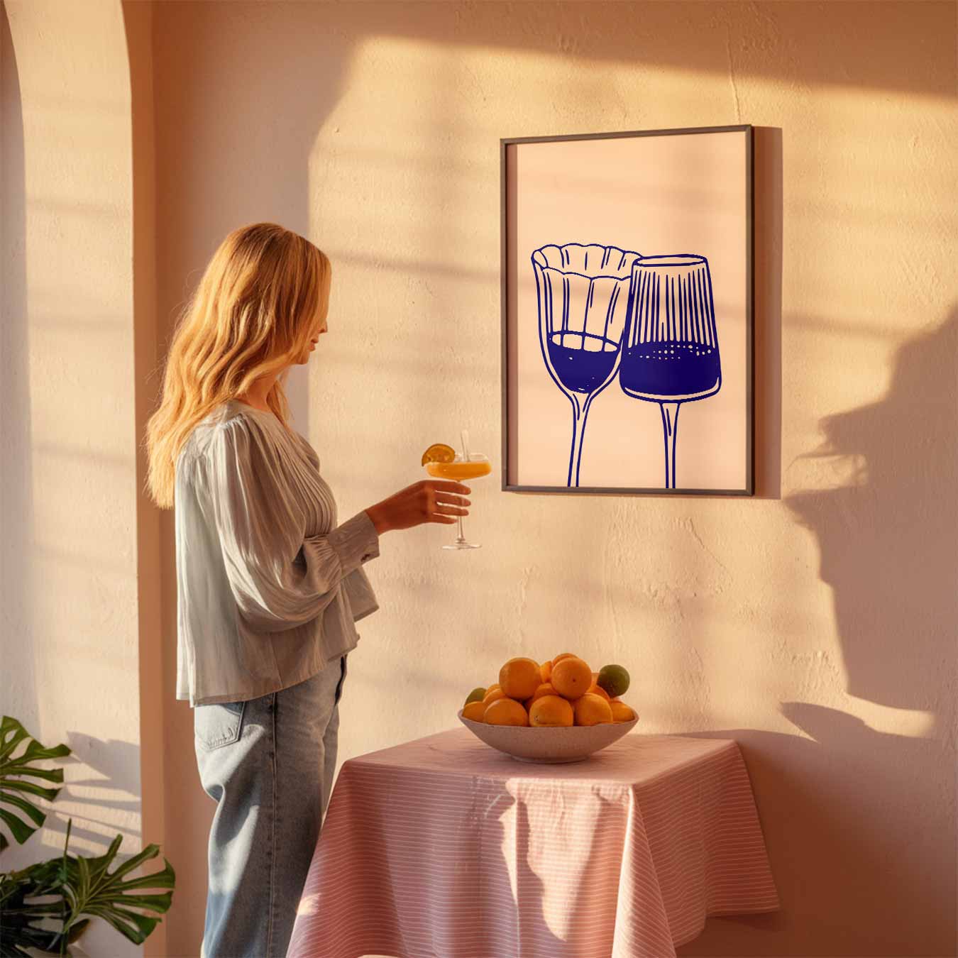 Stijlvolle Glasillustratie Poster