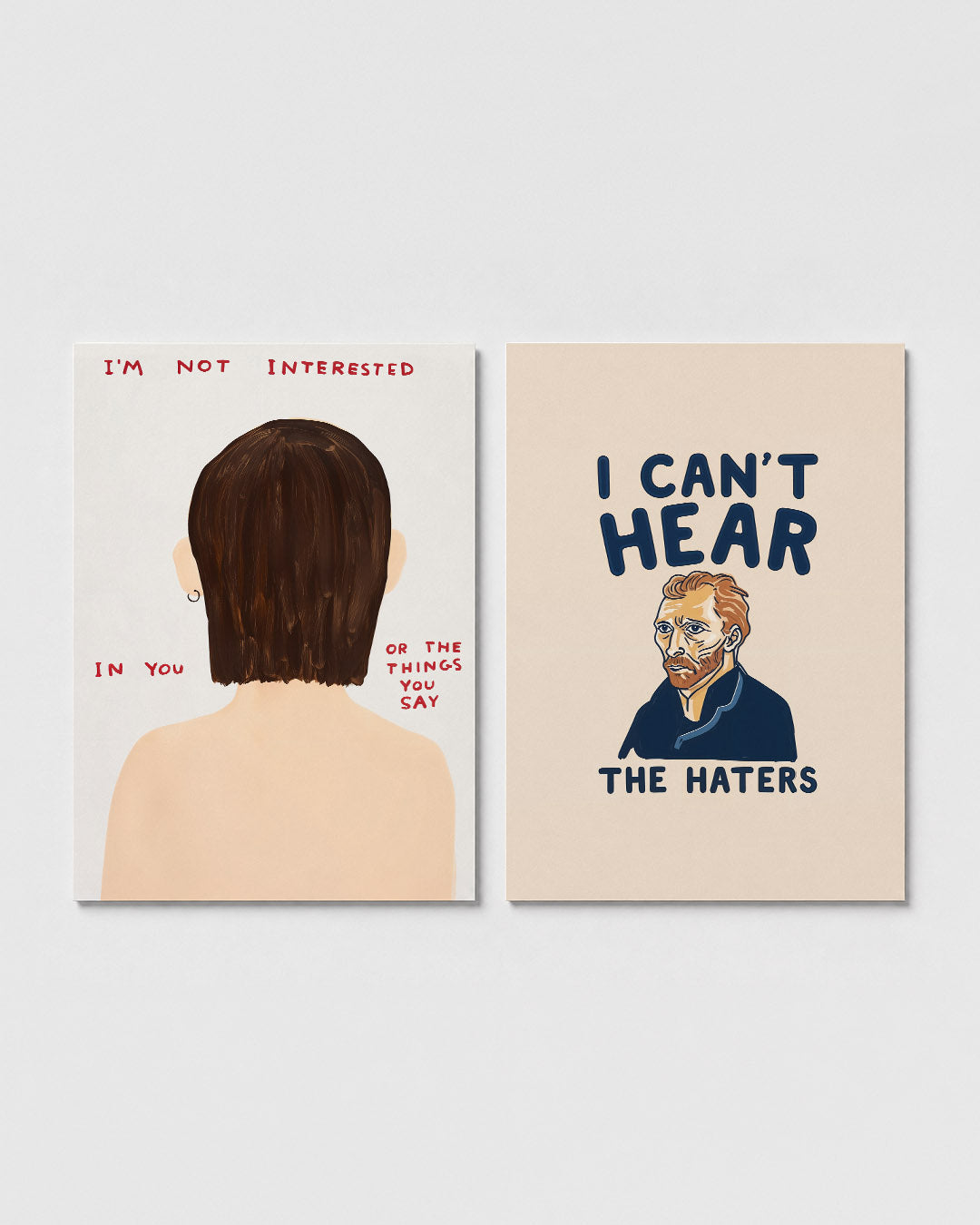Achterhoofd en tekst Posterset