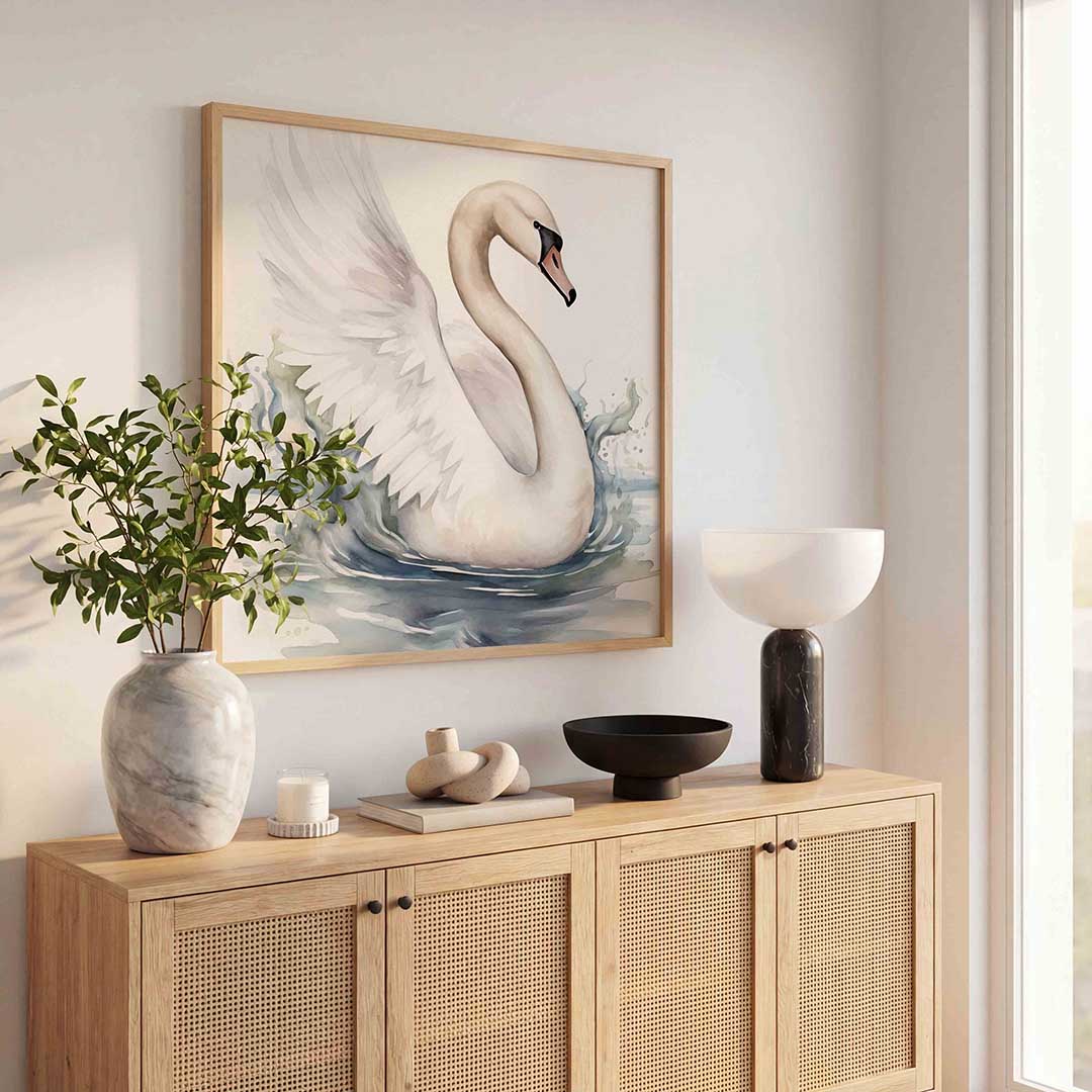 Zwaan op water Poster