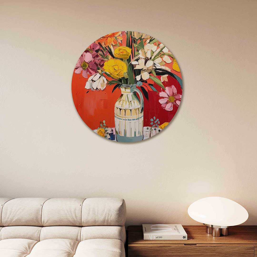 Bloemen in vaas Muurcirkel