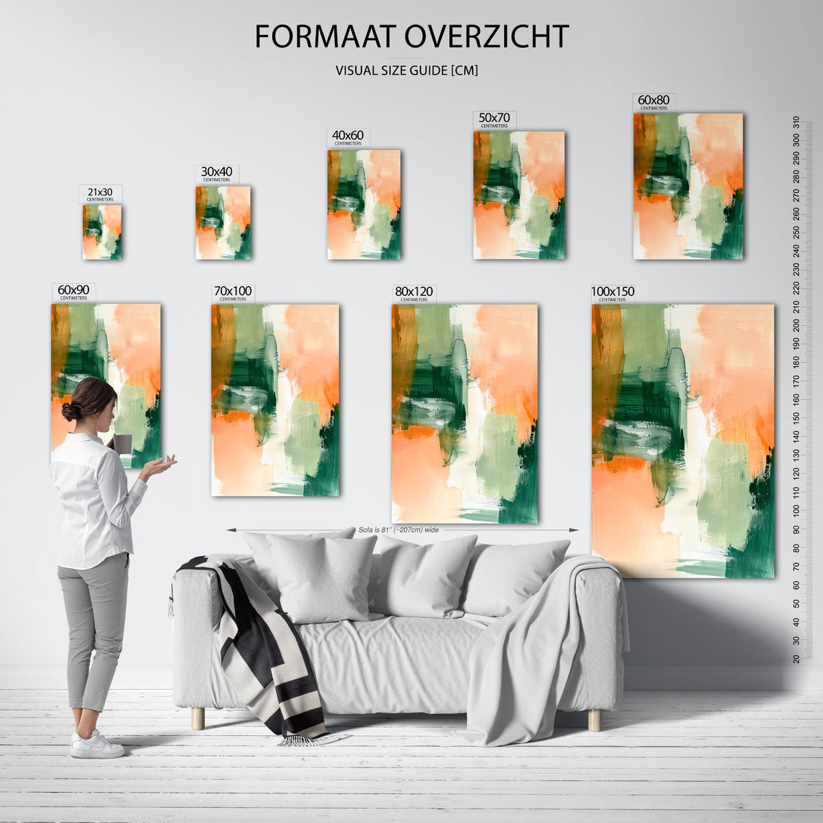 Abstracte penseelstreken Poster