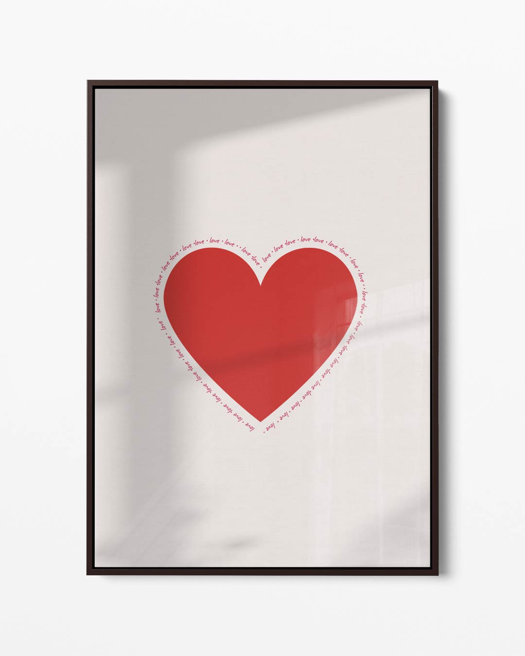 Rood Hart met Liefdevolle Rand Kunstwerk-canvas-dibond-plexiglas-wanddecoratie-WallArtistic