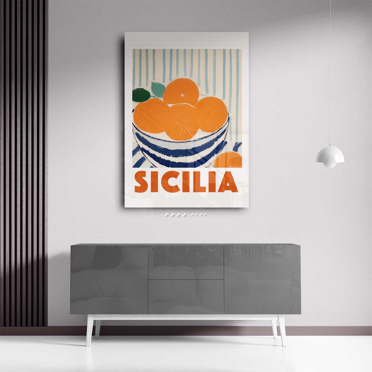 Siciliaanse Sinaasappels in Strepen Kunstwerk-canvas-dibond-plexiglas-wanddecoratie-WallArtistic