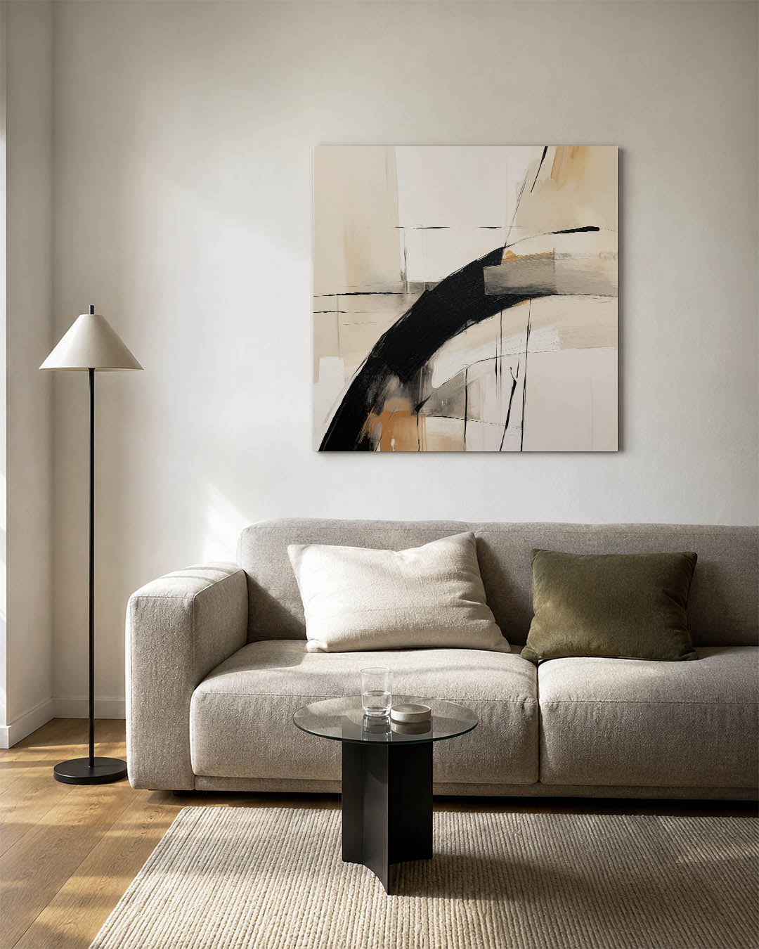 Dynamische lijnen compositie Kunstwerk