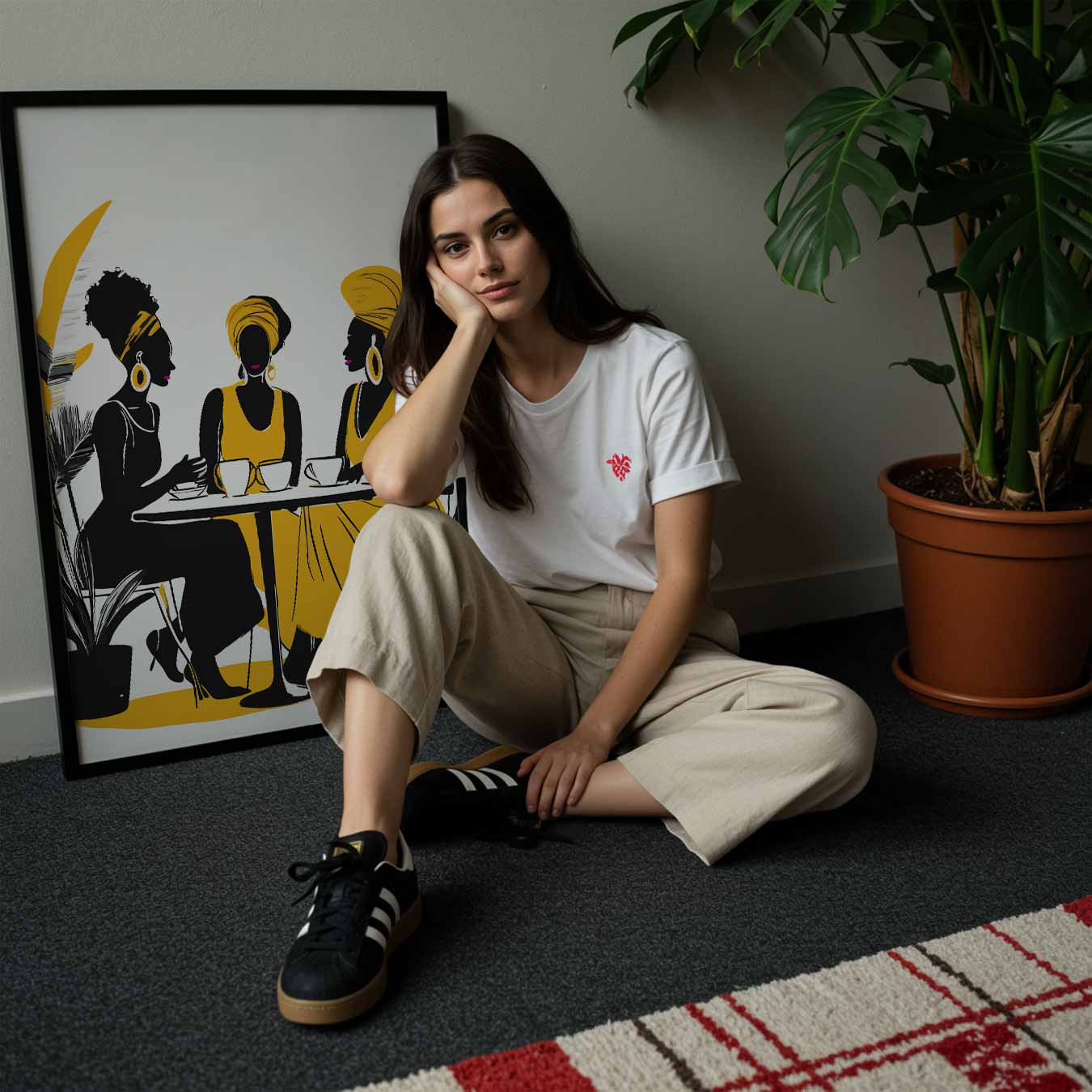 Stijlvolle Vrouwen aan de Koffietafel Poster