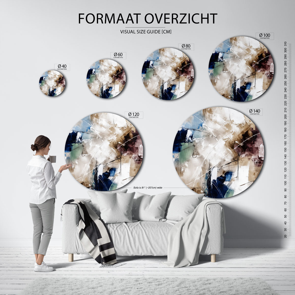 Abstracte vormen Muurcirkel