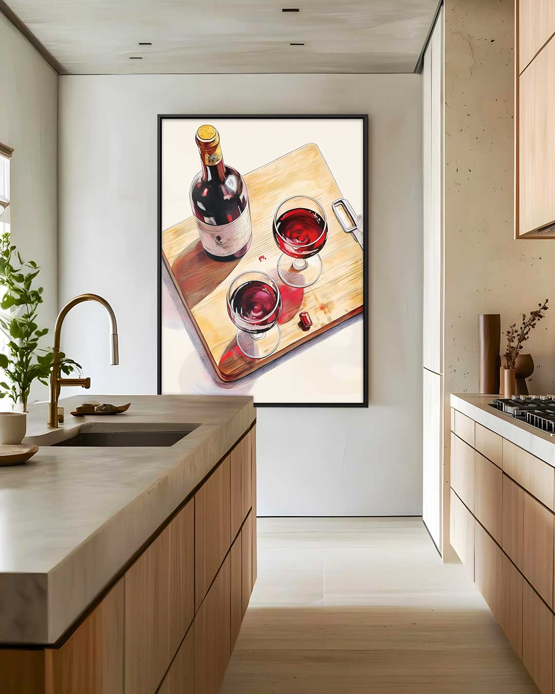 Sfeervol Wijnstilleven Kunstwerk-canvas-dibond-plexiglas-wanddecoratie-WallArtistic