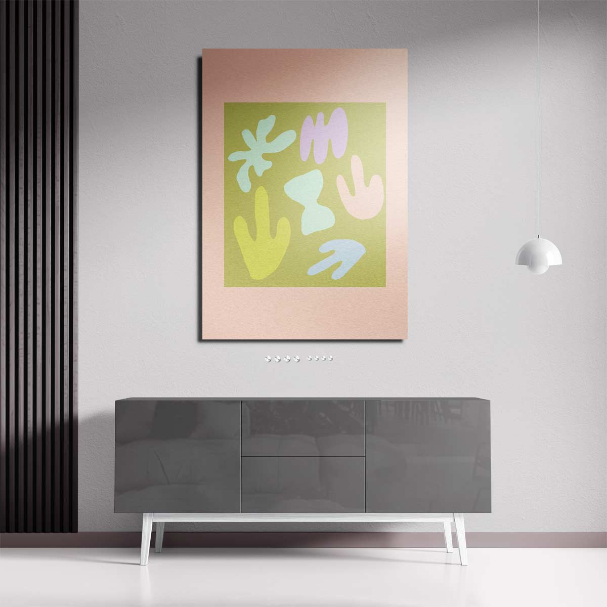 Speelse Pastelvormen Kunstwerk-canvas-dibond-plexiglas-wanddecoratie-WallArtistic