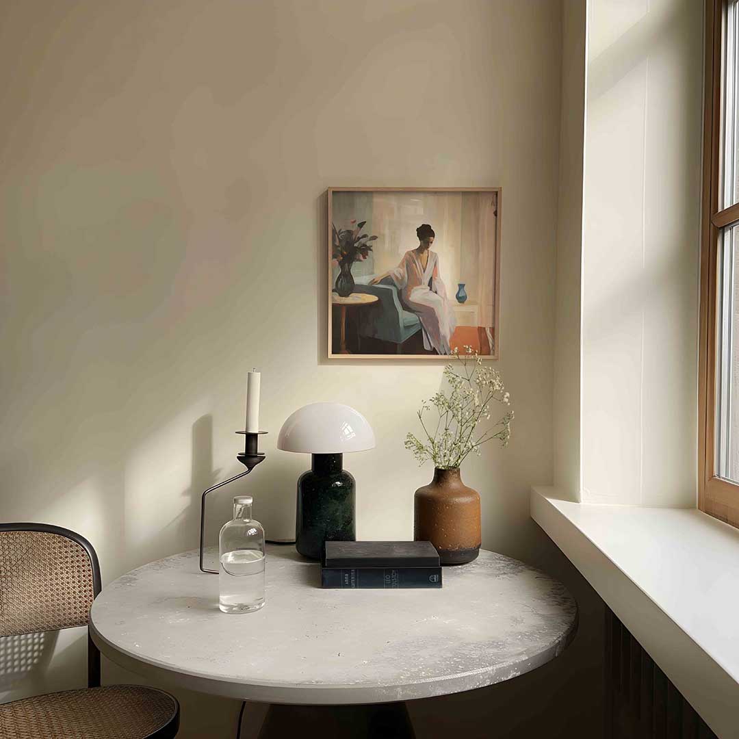 Vrouw in interieur Poster