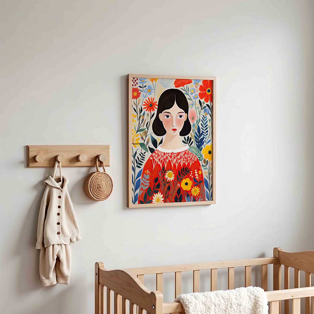 Vrouw met bloemen Poster