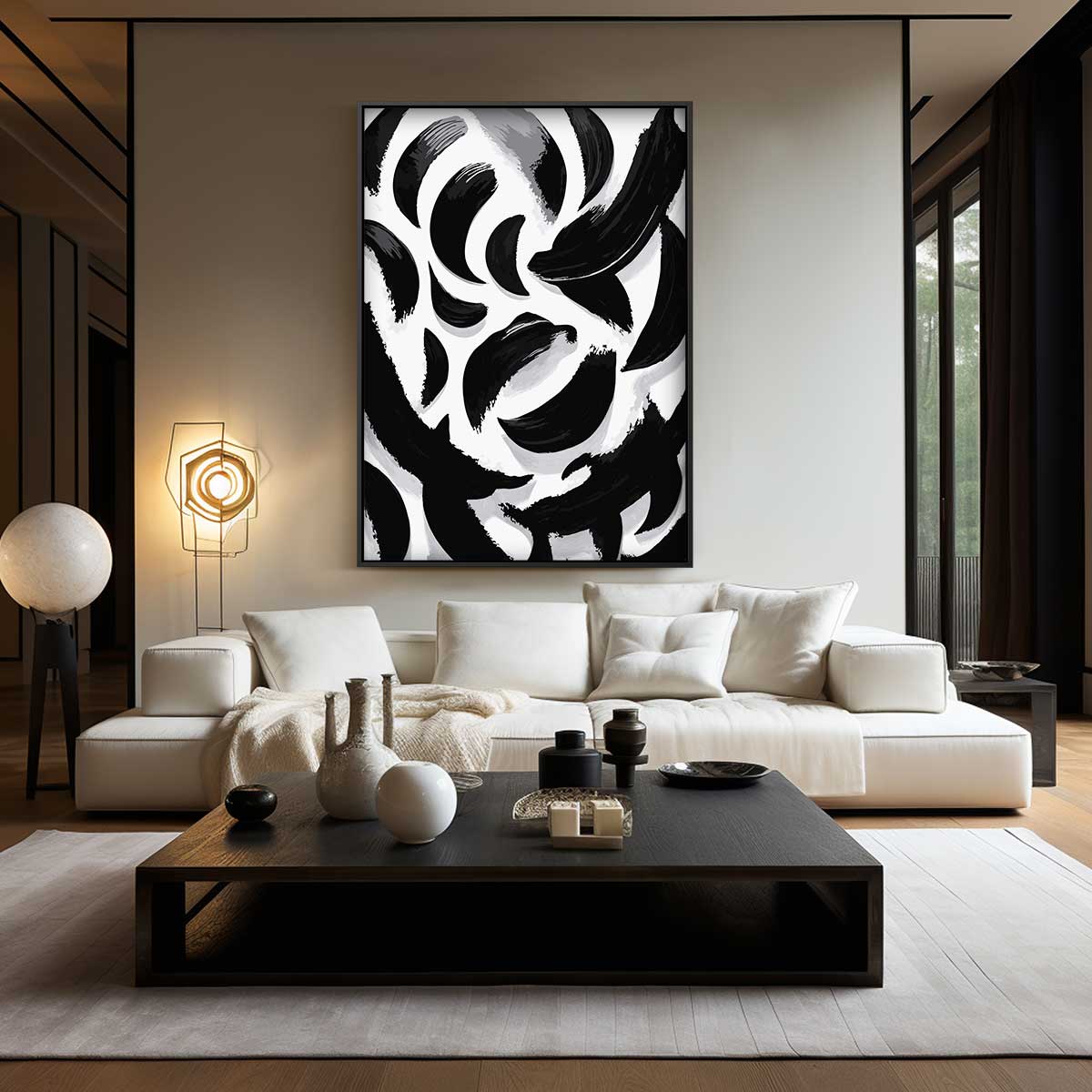 Dans van Zwart en Wit Kunstwerk-canvas-dibond-plexiglas-wanddecoratie-WallArtistic