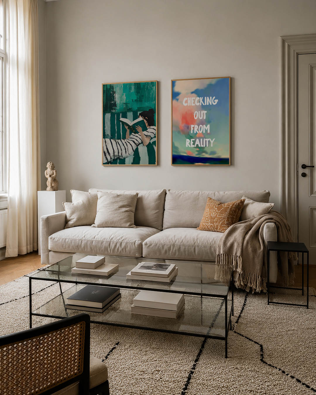 Lezende vrouw Posterset