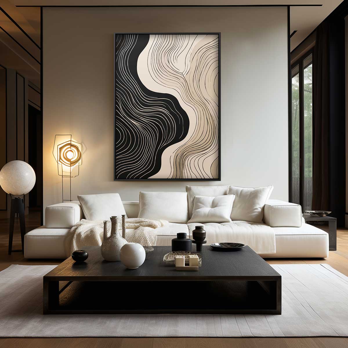 Zacht Golvende Lijnen Kunstwerk-canvas-dibond-plexiglas-wanddecoratie-WallArtistic
