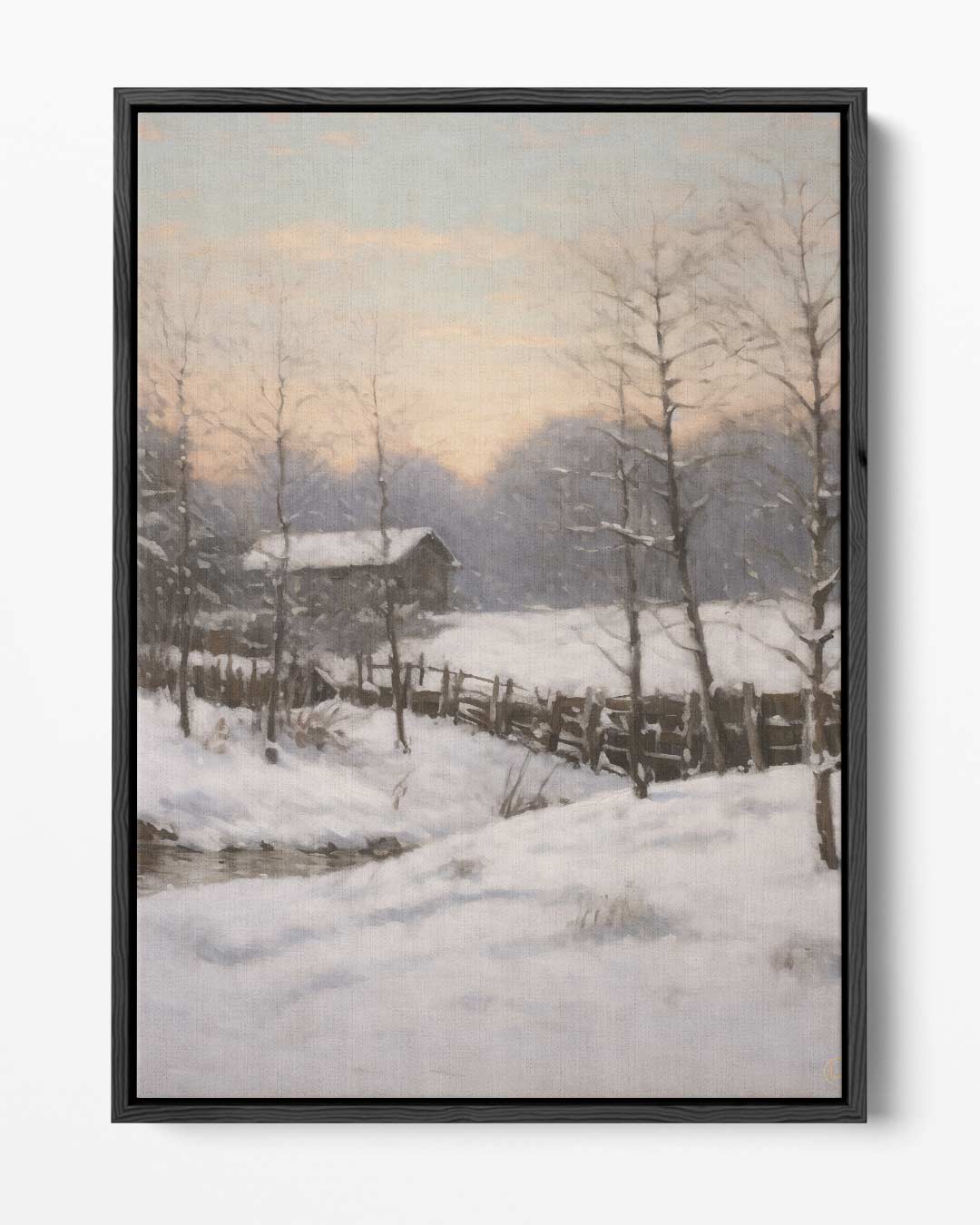 Winterlandschap bij Zonsopgang Kunstwerk-canvas-dibond-plexiglas-wanddecoratie-WallArtistic
