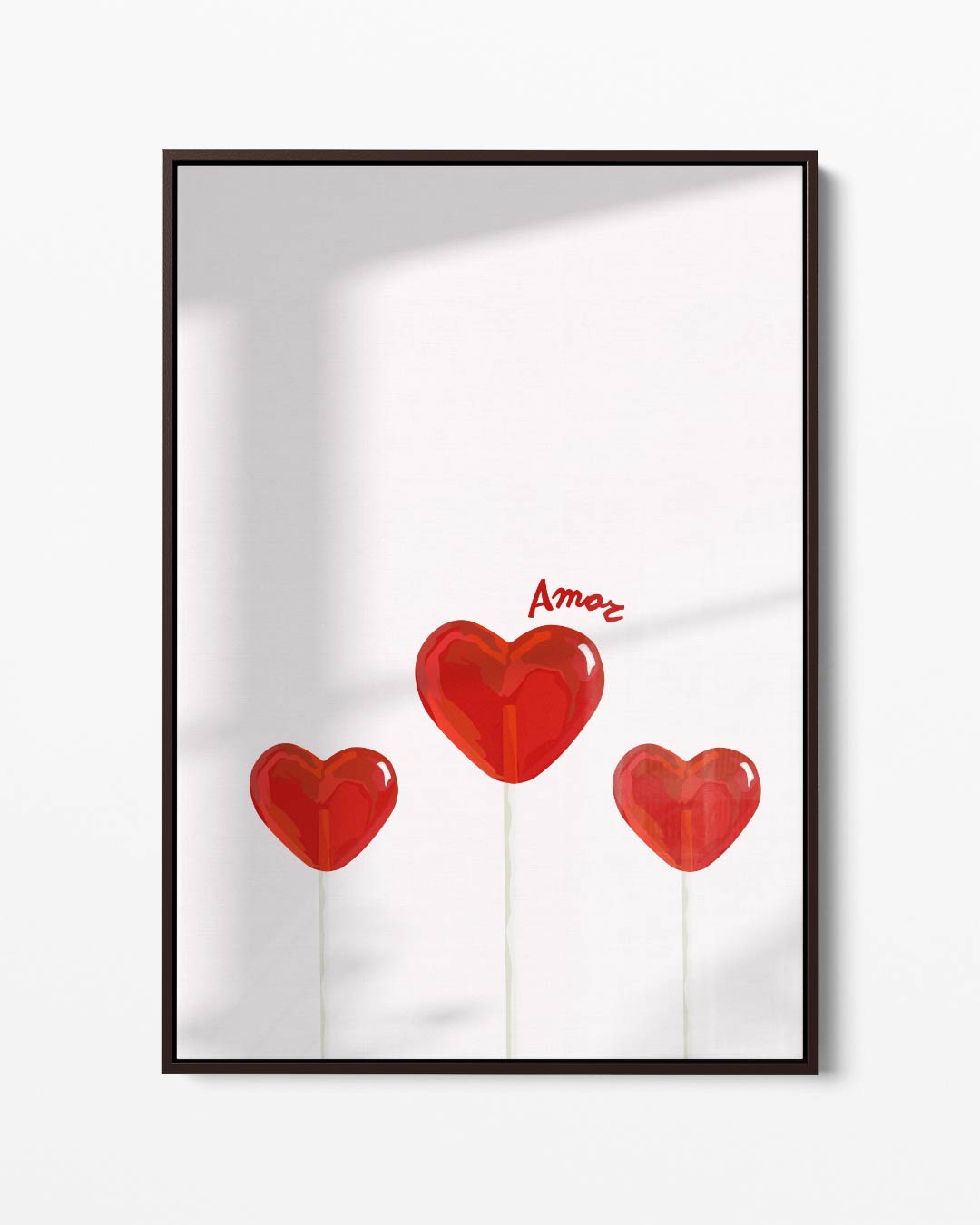 Hartvormige Lollys met Amor Touch Kunstwerk-canvas-dibond-plexiglas-wanddecoratie-WallArtistic