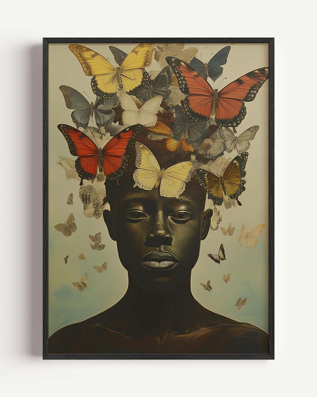 Vlinders in je Haar Kunstposter