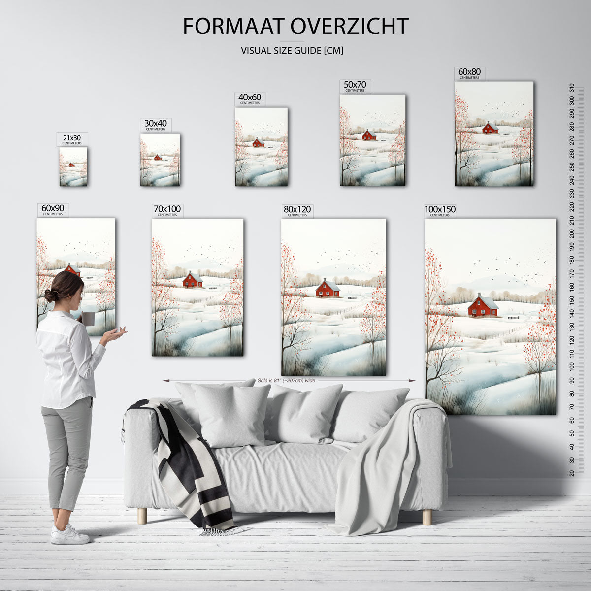 Landschap met rode schuur Poster