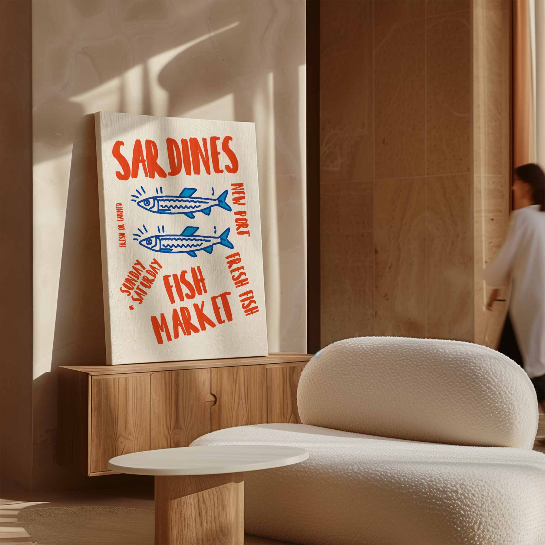 Retro Sardiens Vismarkt Poster