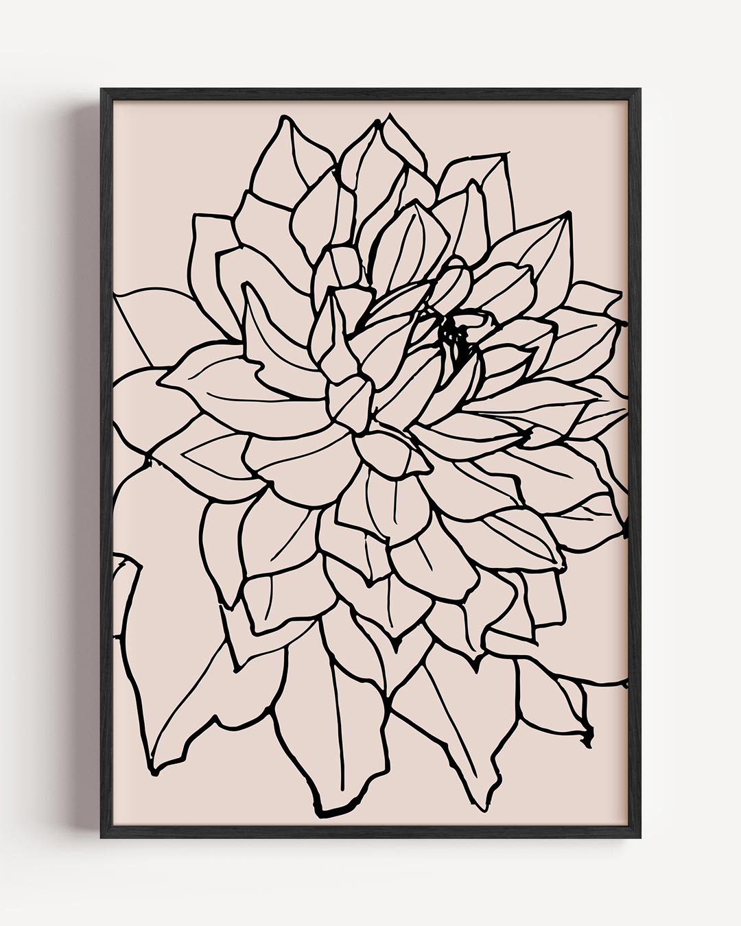 Elegante Bloemenlijn Kunstposter-WallArtistic