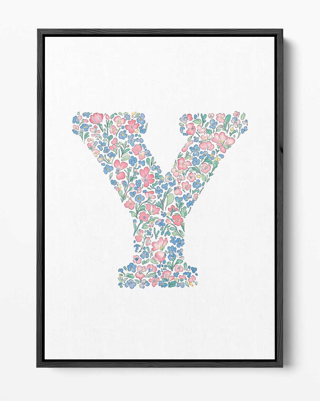 Bloemenletter Y Kunstwerk-canvas-dibond-plexiglas-wanddecoratie-WallArtistic