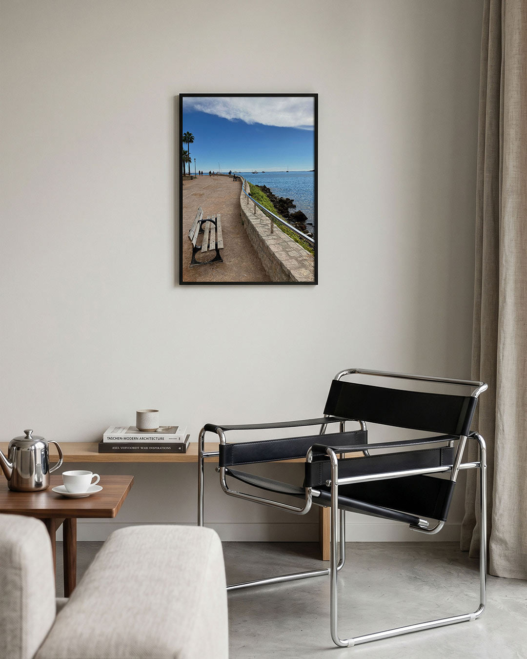 Zeezicht promenade Poster