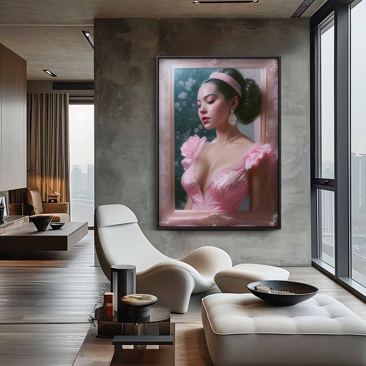 Elegantie in Roze Kunstwerk-canvas-dibond-plexiglas-wanddecoratie-WallArtistic