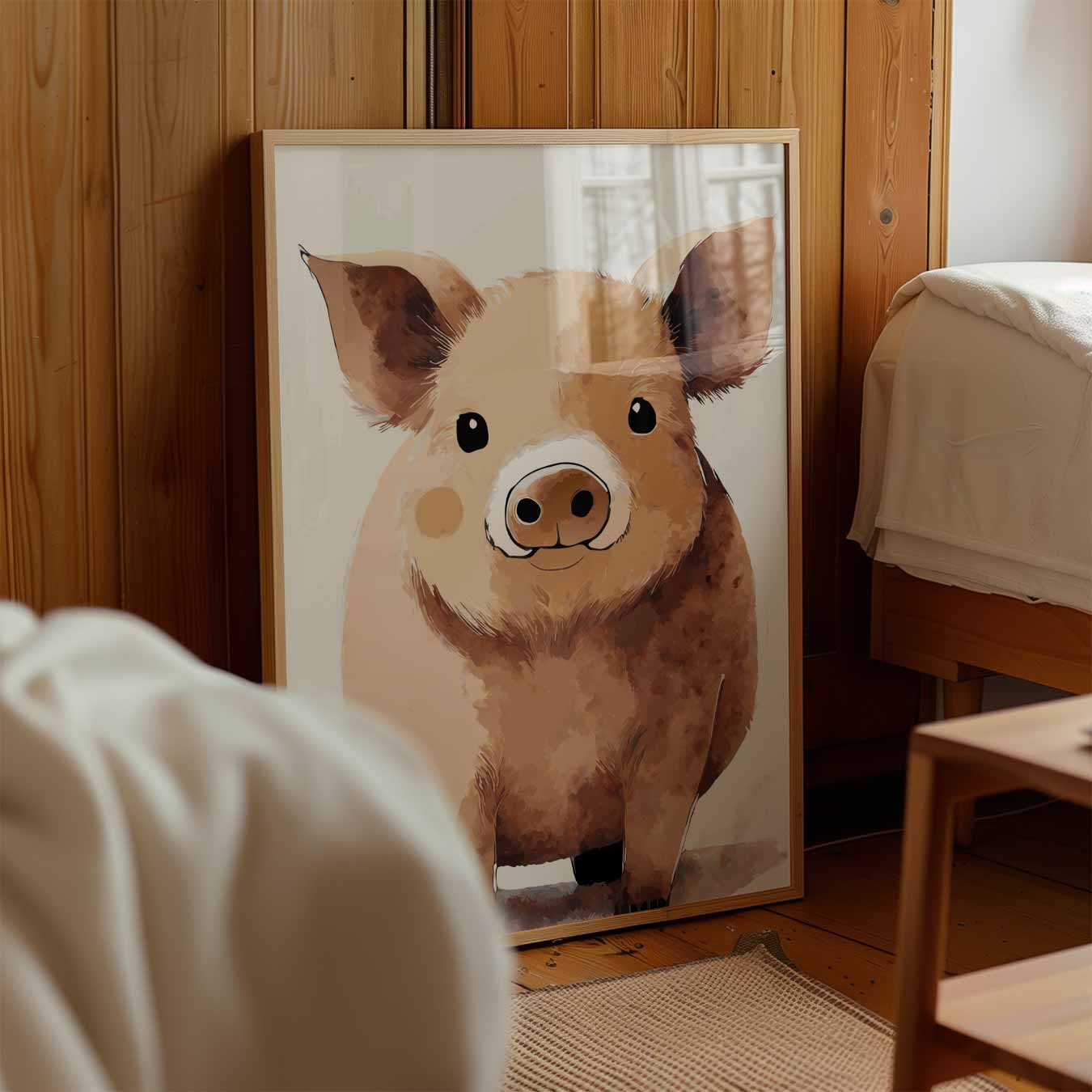 Schattige Varkensvriend Poster