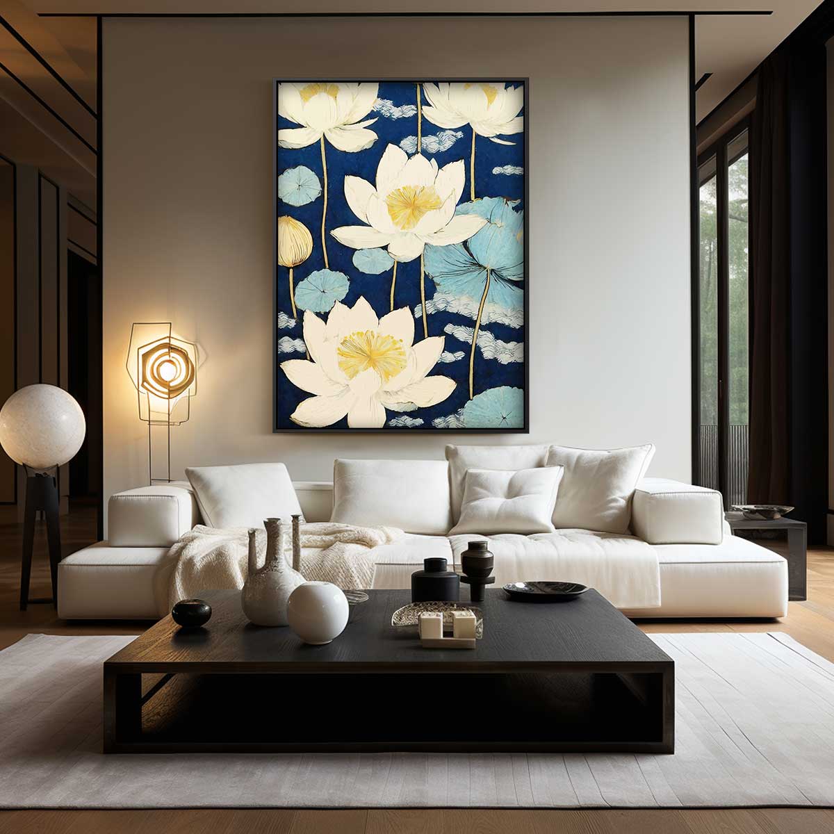 Dromerige Waterlelies Kunstwerk-canvas-dibond-plexiglas-wanddecoratie-WallArtistic