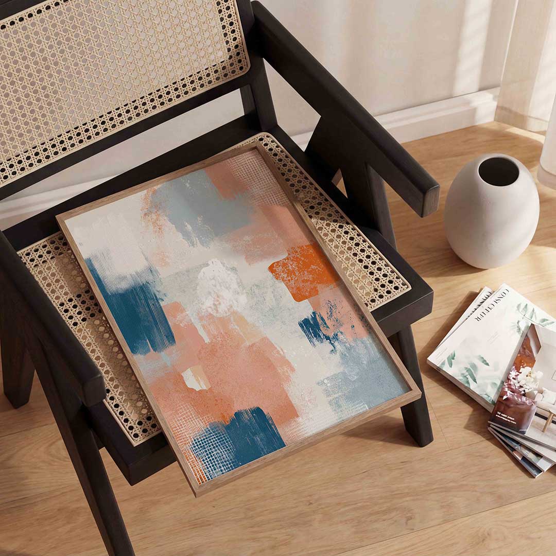Abstracte penseelstreken Poster