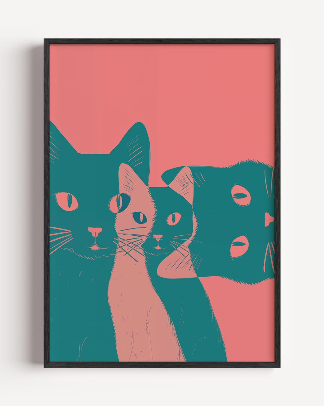 Speelse Kattenkunst Poster-WallArtistic