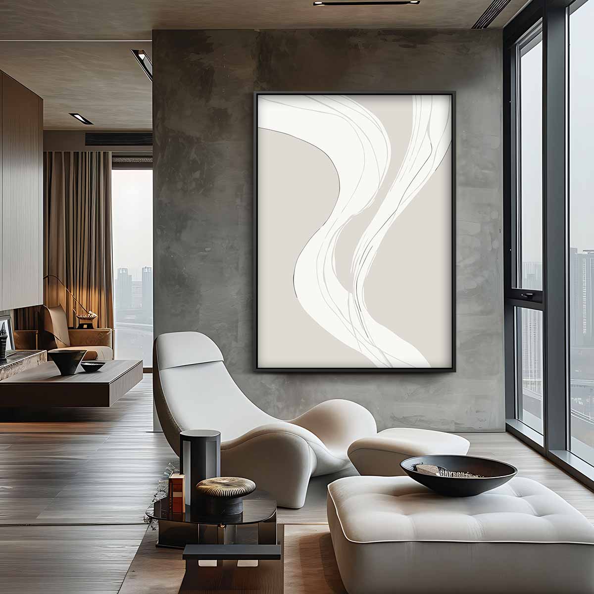 Vloeiende Lijnen Kunstwerk-canvas-dibond-plexiglas-wanddecoratie-WallArtistic