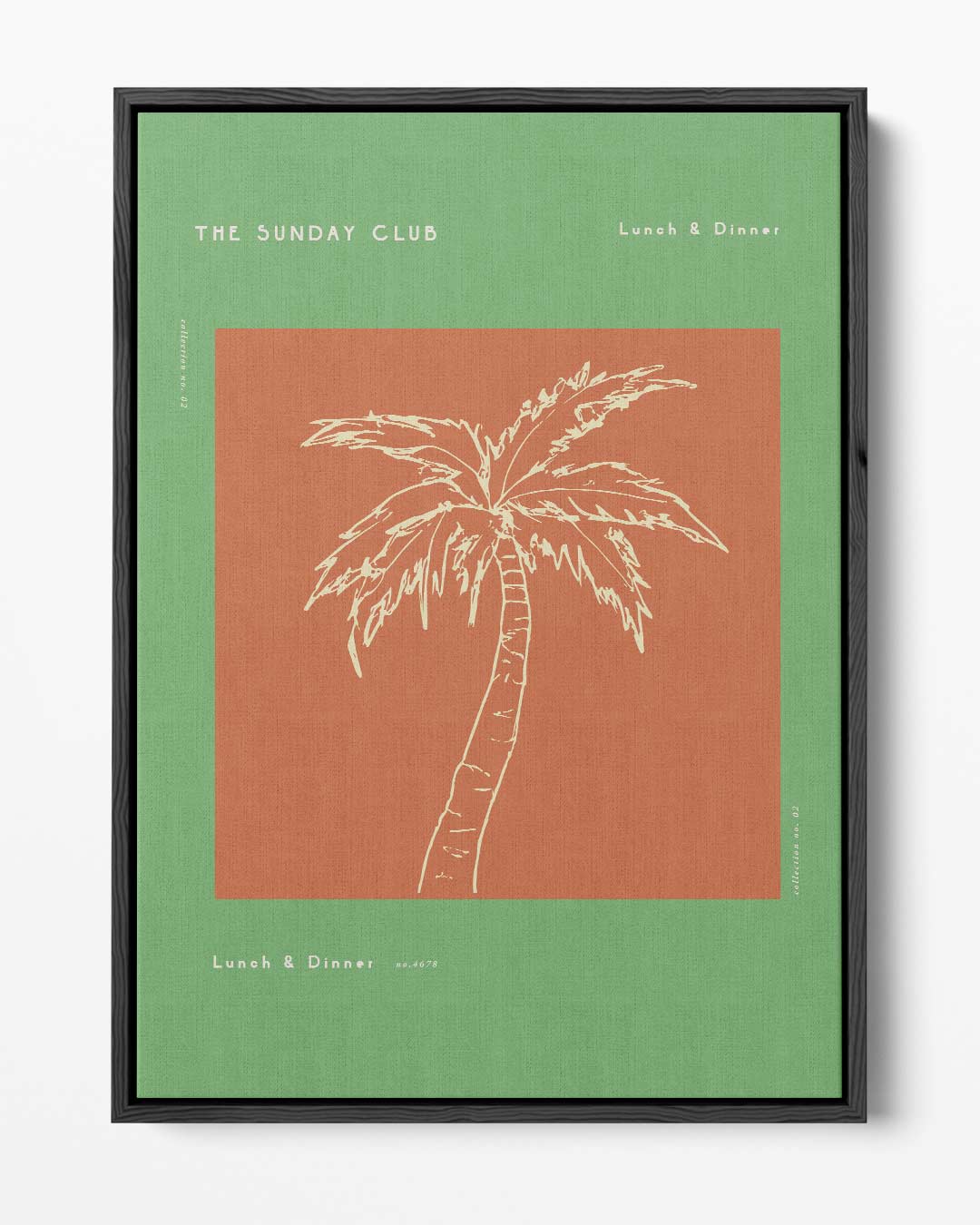 Tropische Vibes Palm Illustratie Kunstwerk-canvas-dibond-plexiglas-wanddecoratie-WallArtistic