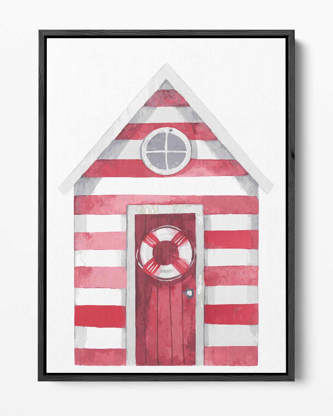 Strandhuisje in Strepen Kunstwerk-canvas-dibond-plexiglas-wanddecoratie-WallArtistic