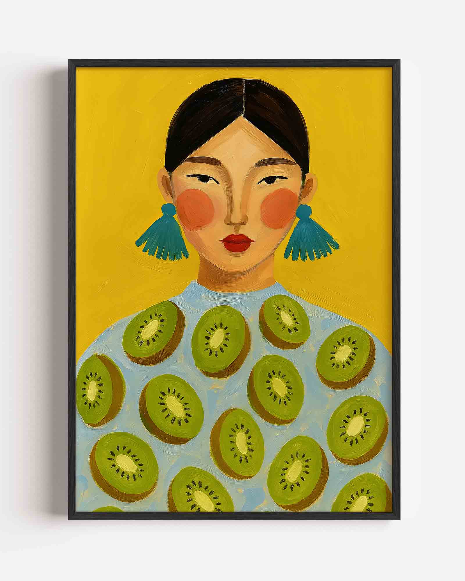 Vrouw met kiwi's Poster