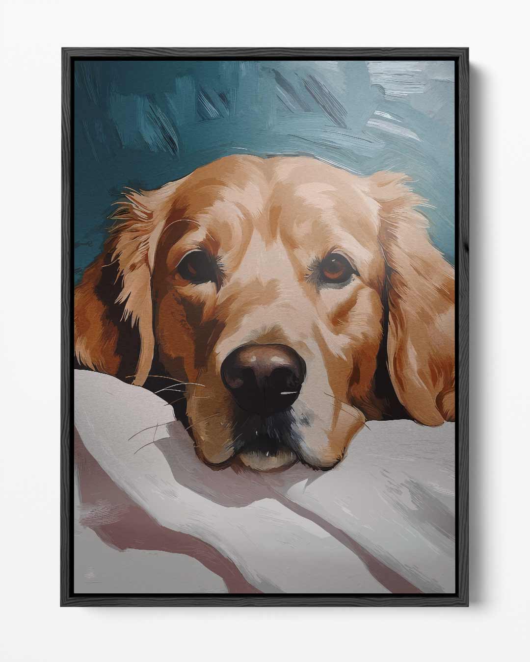 Schattige Hond aan het Chillen Kunstwerk-canvas-dibond-plexiglas-wanddecoratie-WallArtistic