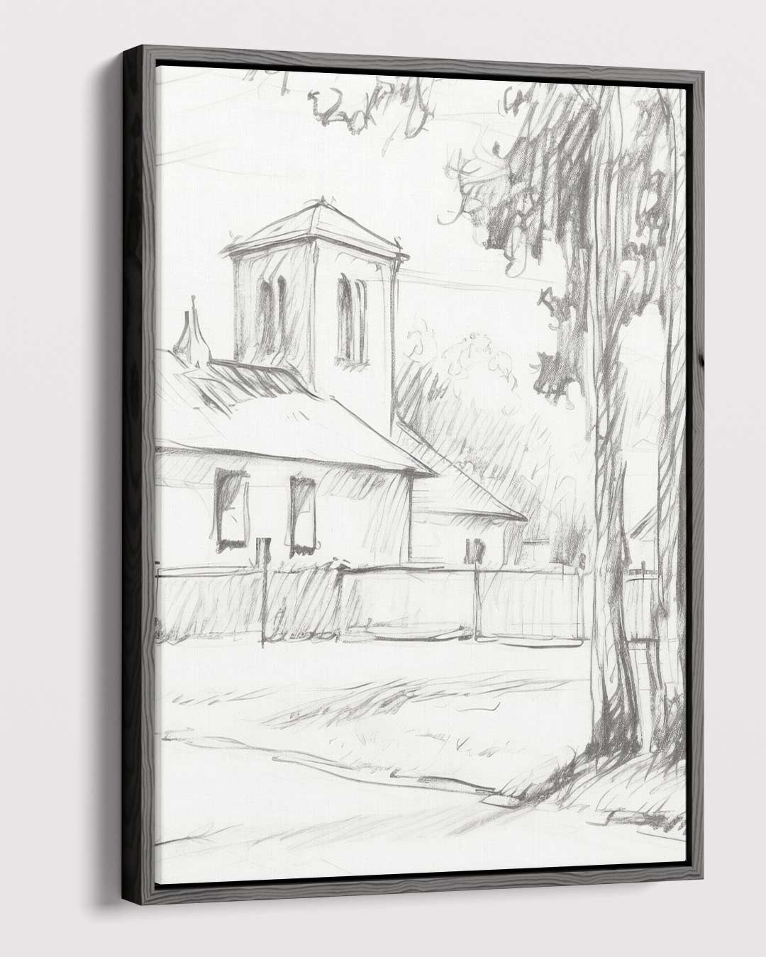 Rustiek Dorpstafereel Kunstwerk-canvas-dibond-plexiglas-wanddecoratie-WallArtistic