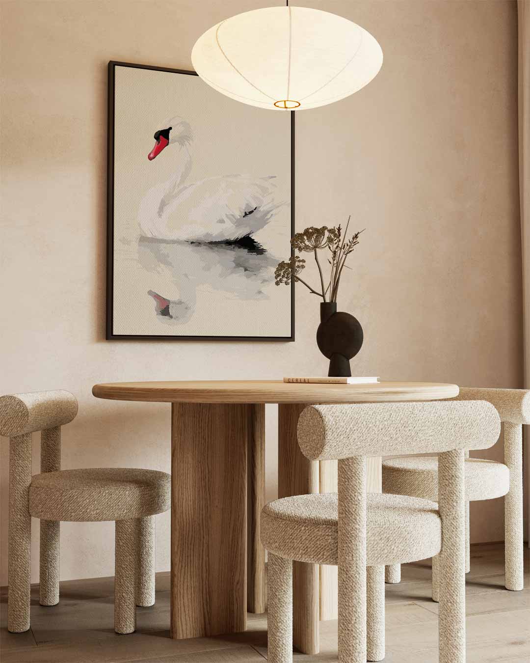 Elegante Zwaan Reflectie Kunstwerk-canvas-dibond-plexiglas-wanddecoratie-WallArtistic