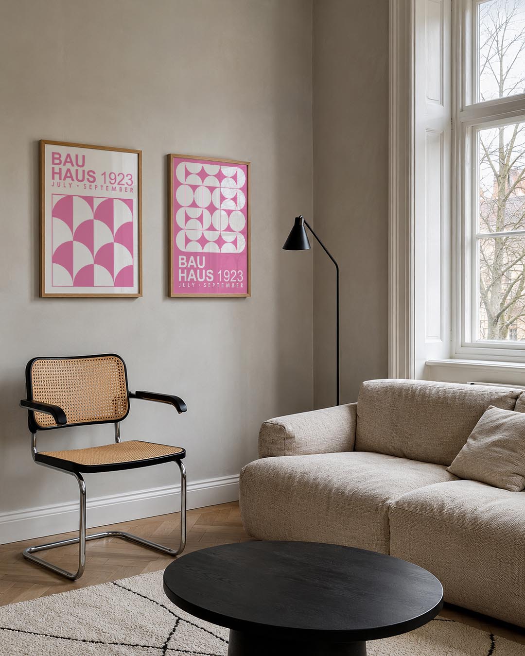 Roze vormenritme Posterset