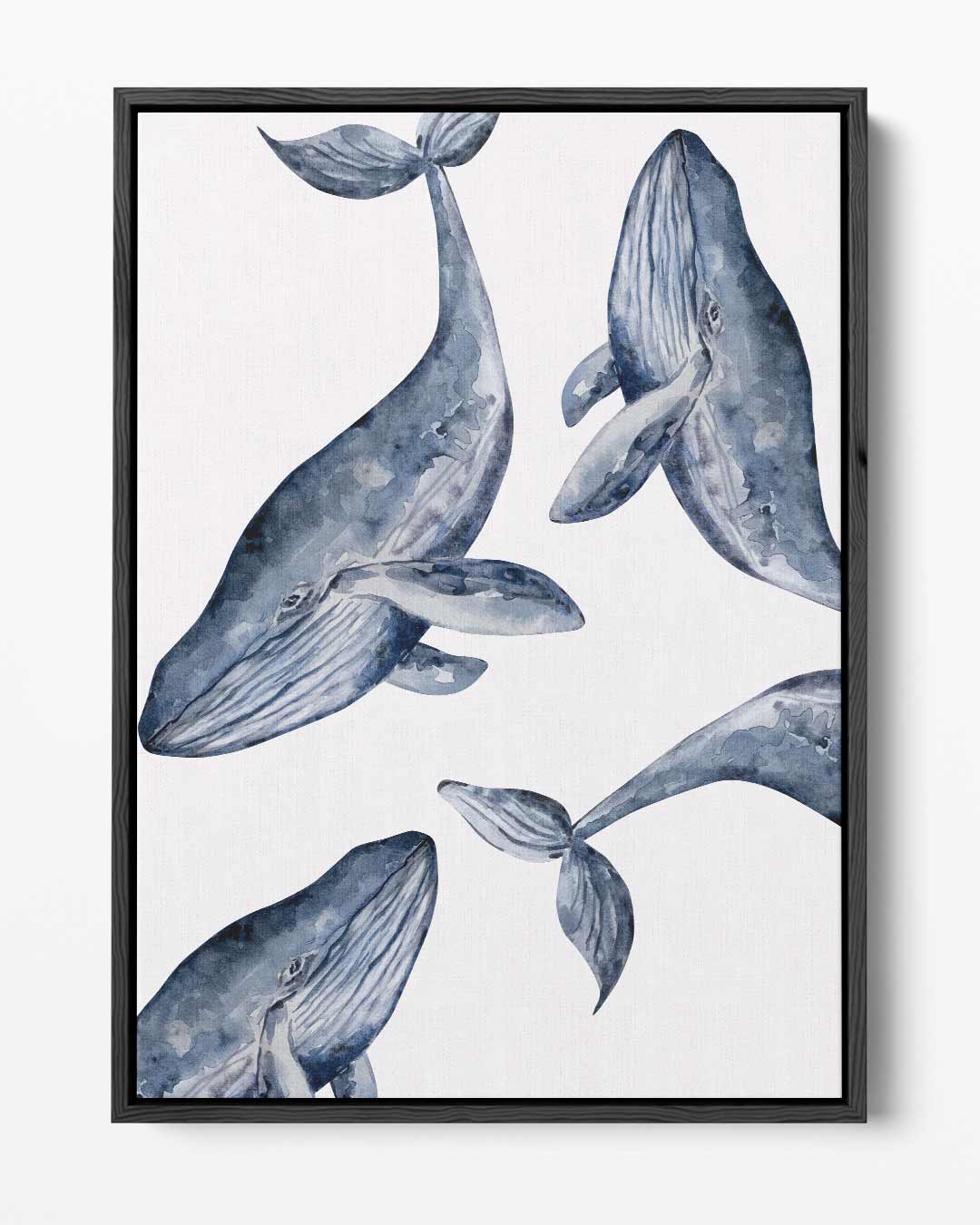 Dromerige Walvissen in Waterverf Kunstwerk-canvas-dibond-plexiglas-wanddecoratie-WallArtistic