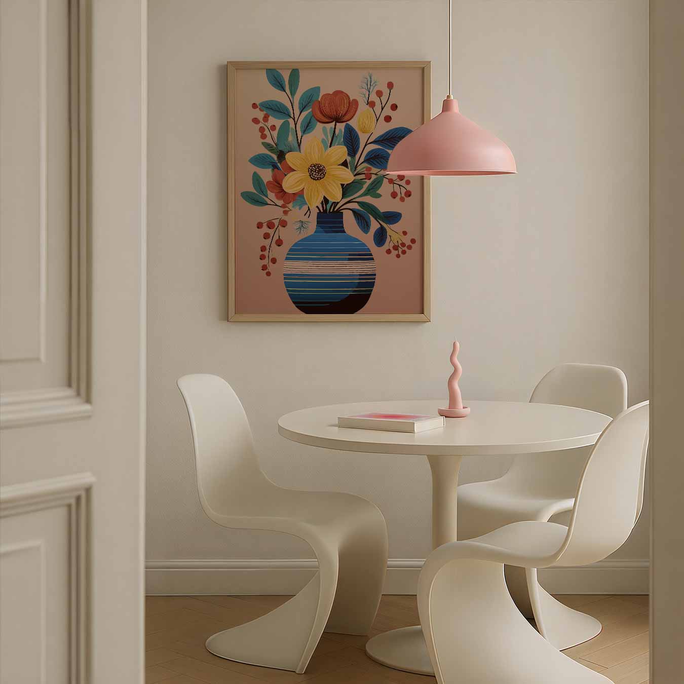 Bloemenpracht in Blauwe Vaas Poster