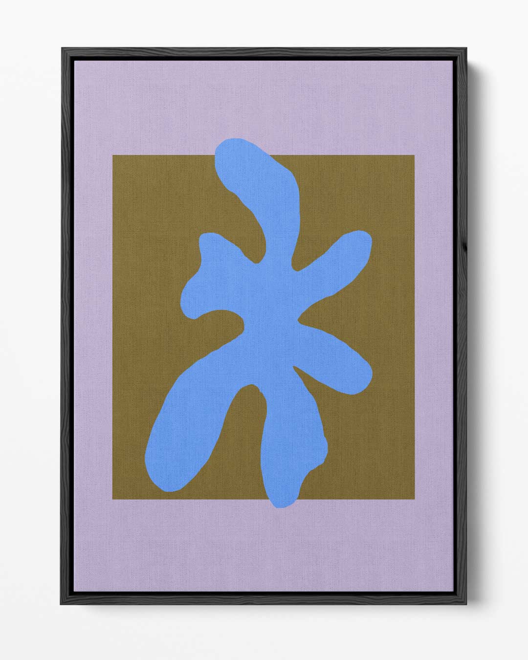 Abstracte Blauw Op Kleurblok Kunstwerk-canvas-dibond-plexiglas-wanddecoratie-WallArtistic