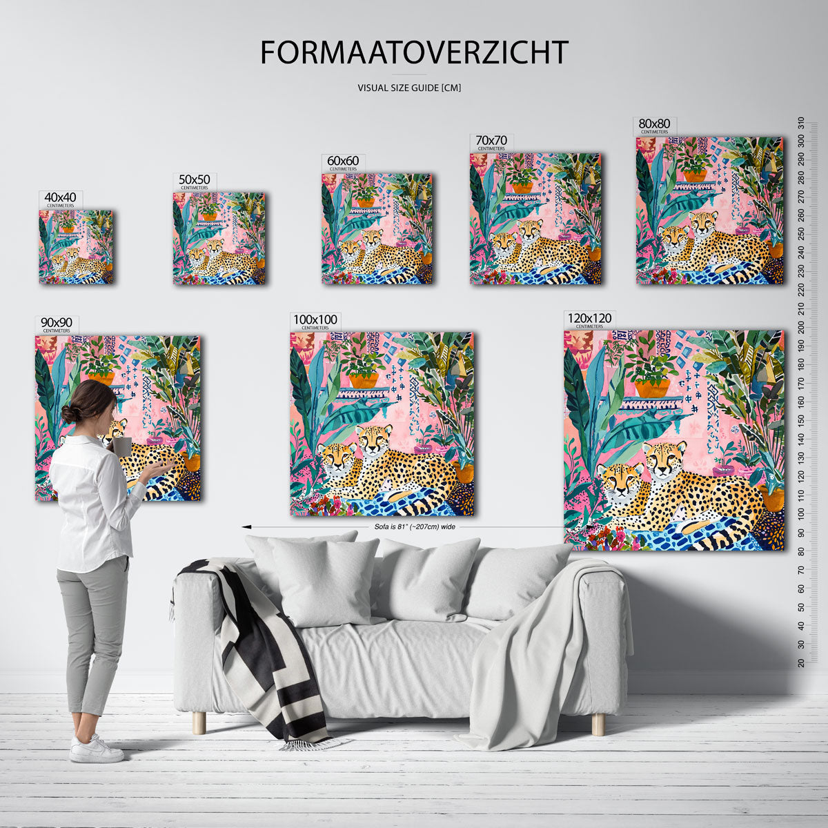 Luipaarden en planten Poster