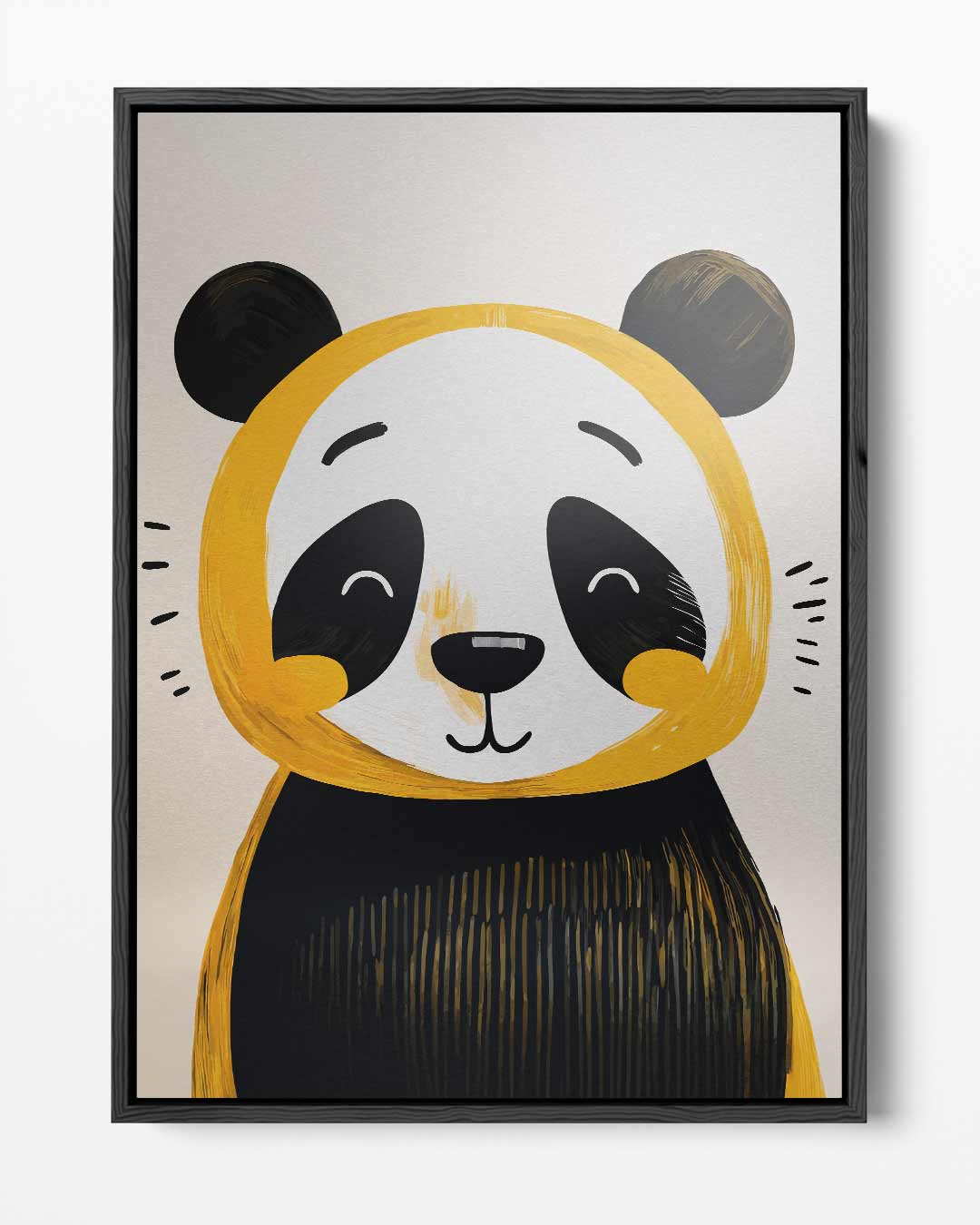 Vrolijke Panda Illustratie Kunstwerk-canvas-dibond-plexiglas-wanddecoratie-WallArtistic