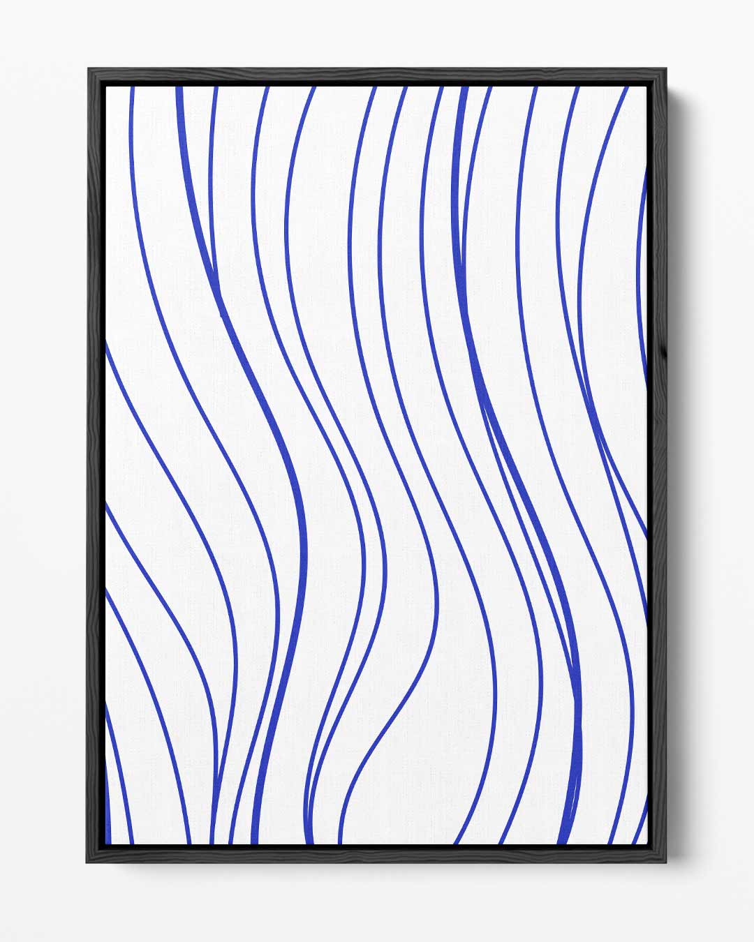 Golvende Blauwe Strepen Kunstwerk-canvas-dibond-plexiglas-wanddecoratie-WallArtistic