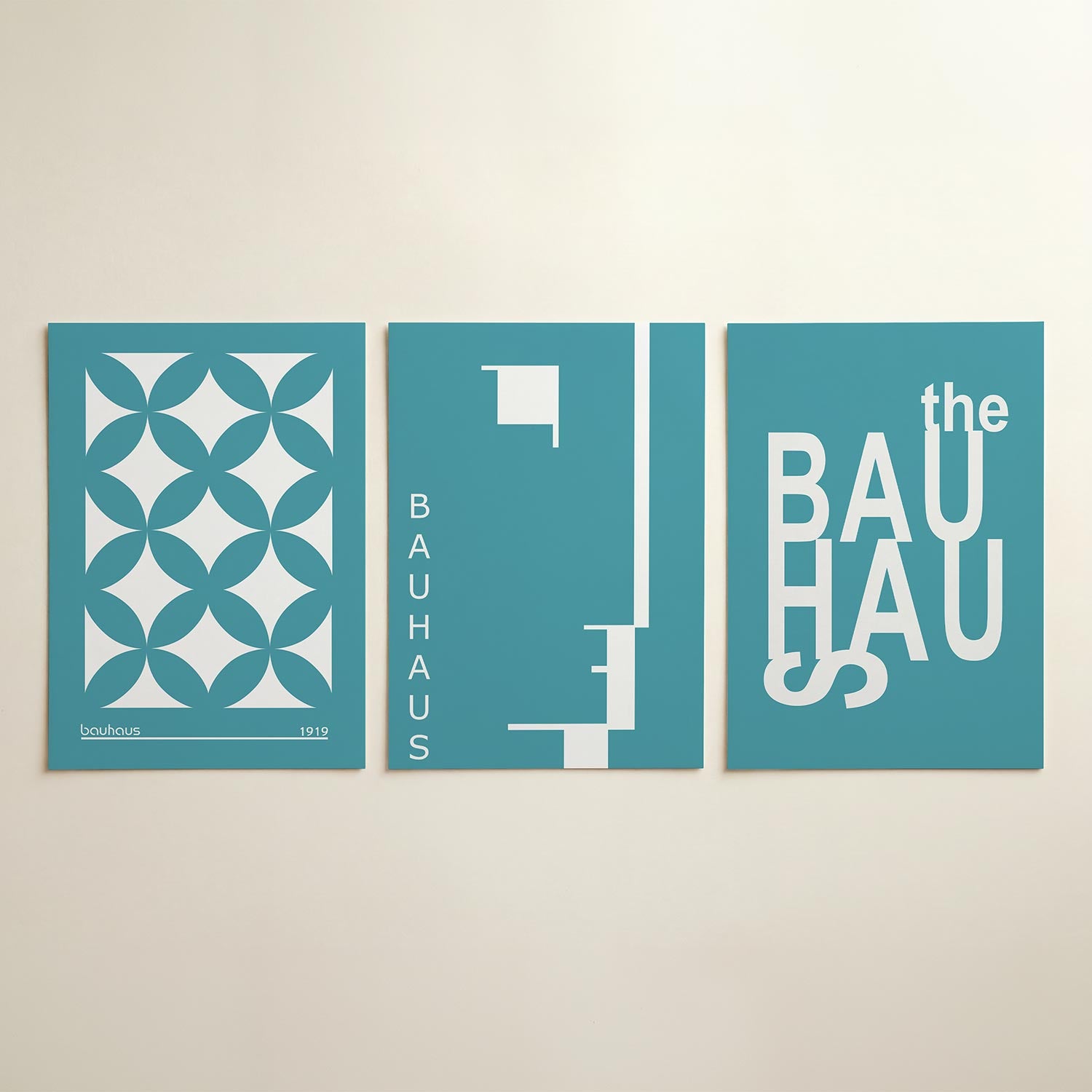 Vormenspel in blauw Posterset