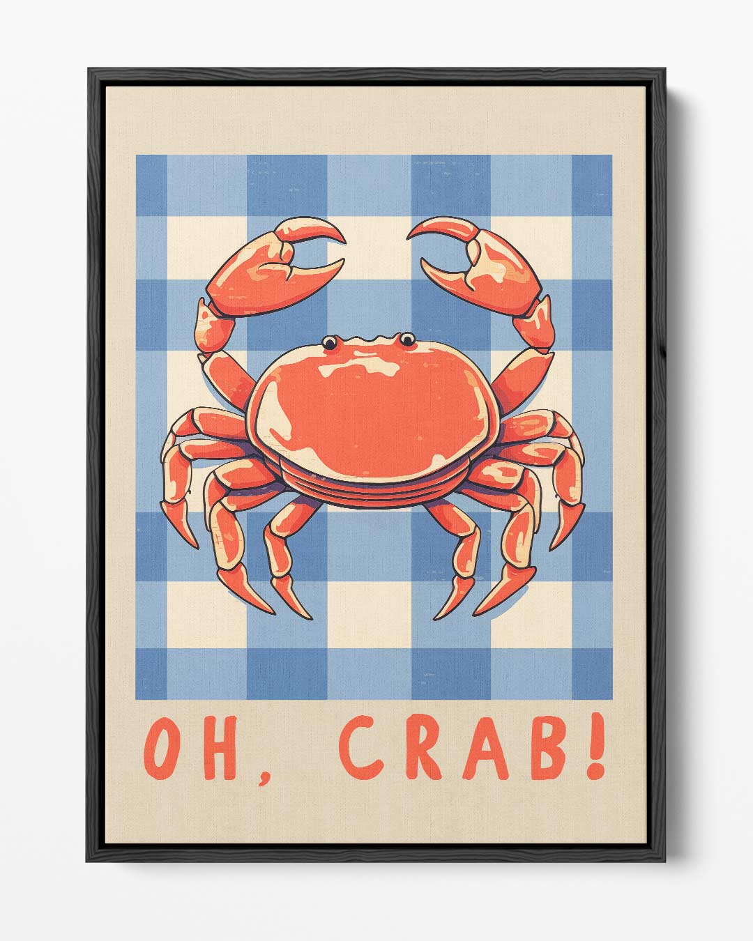 Oh Crab! Speelse Krab Illustratie Kunstwerk-canvas-dibond-plexiglas-wanddecoratie-WallArtistic