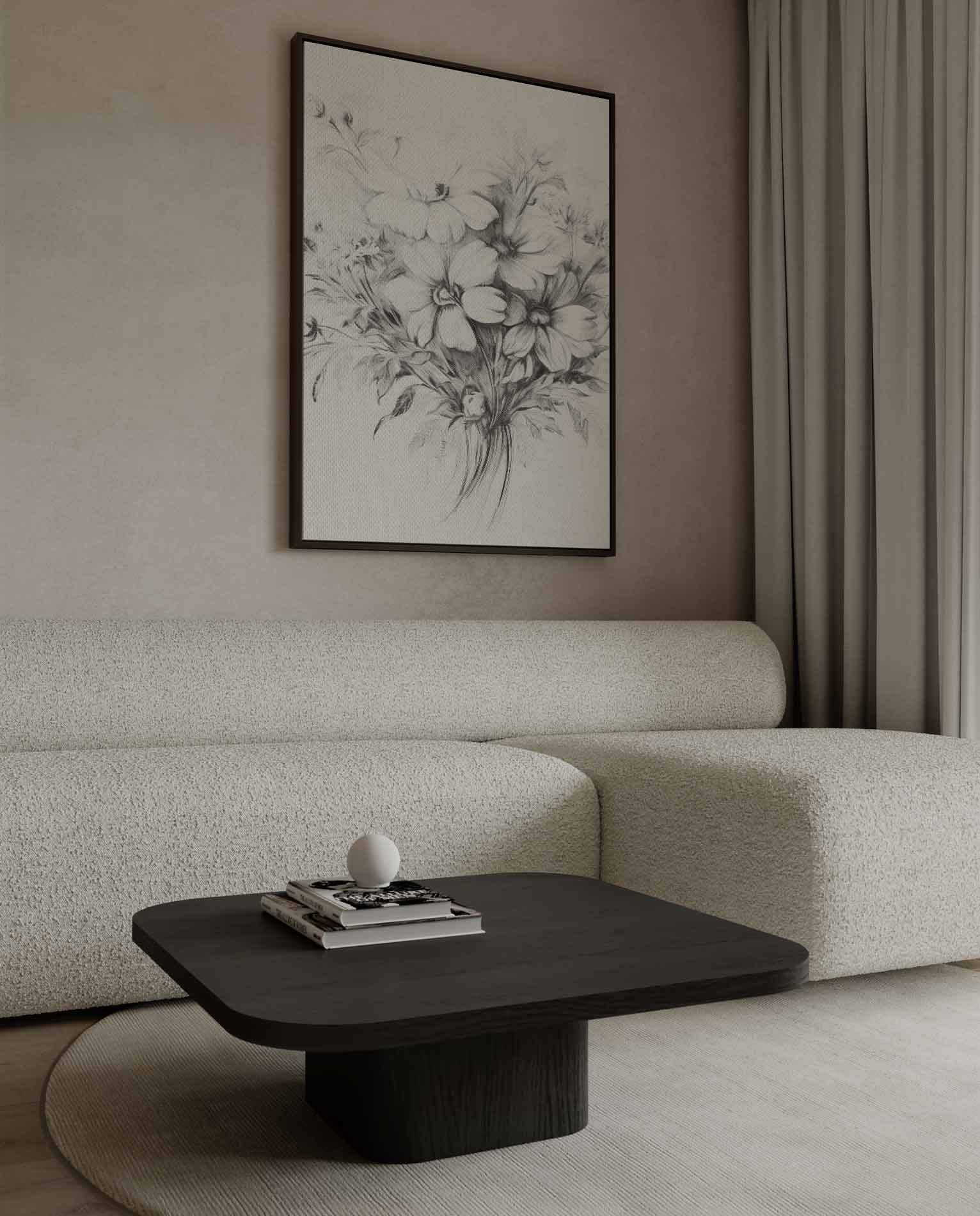Zachte Bloesem Schets Kunstwerk-canvas-dibond-plexiglas-wanddecoratie-WallArtistic