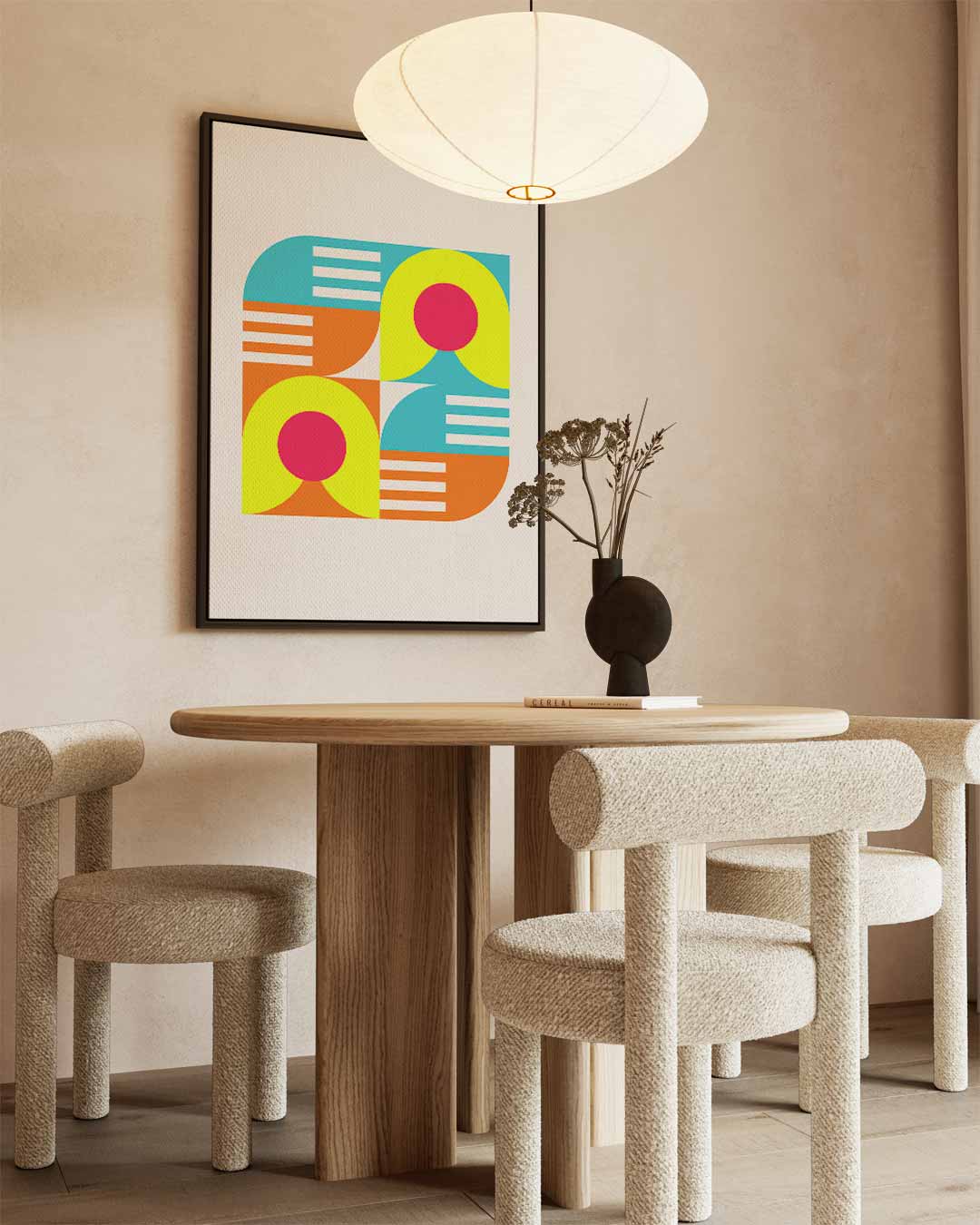 Kleurrijke Abstracte Geometrie Kunstwerk-canvas-dibond-plexiglas-wanddecoratie-WallArtistic