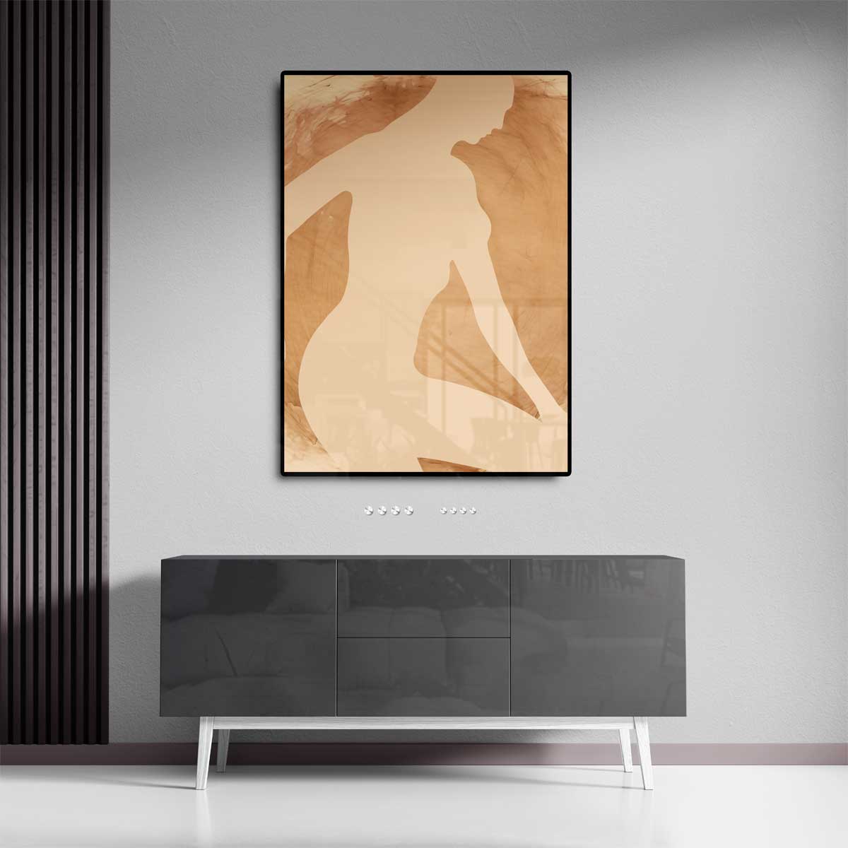 Elegante Silhouet in Neutrale Tinten Kunstwerk-canvas-dibond-plexiglas-wanddecoratie-WallArtistic