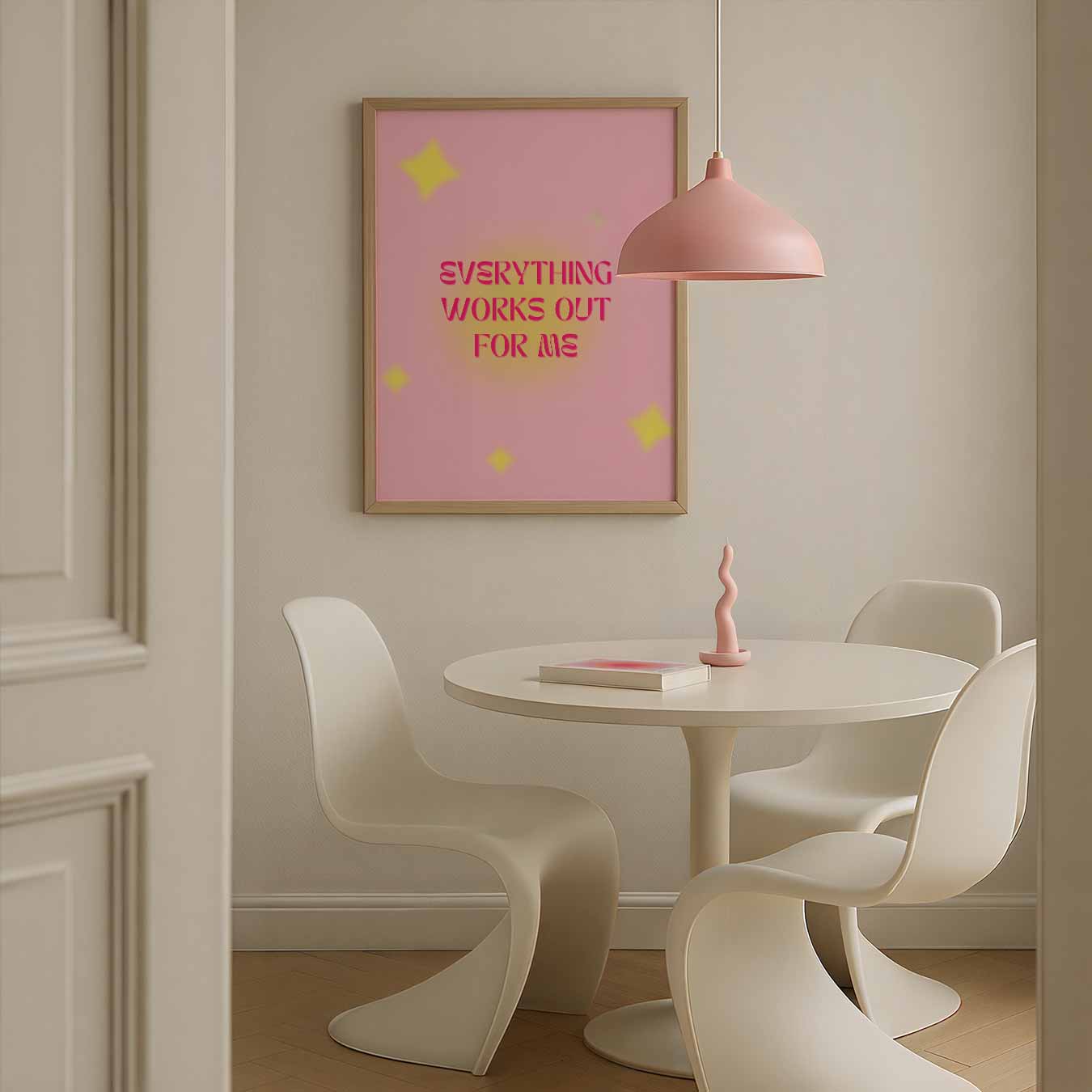 Inspirerende Roze Positiviteitsposter